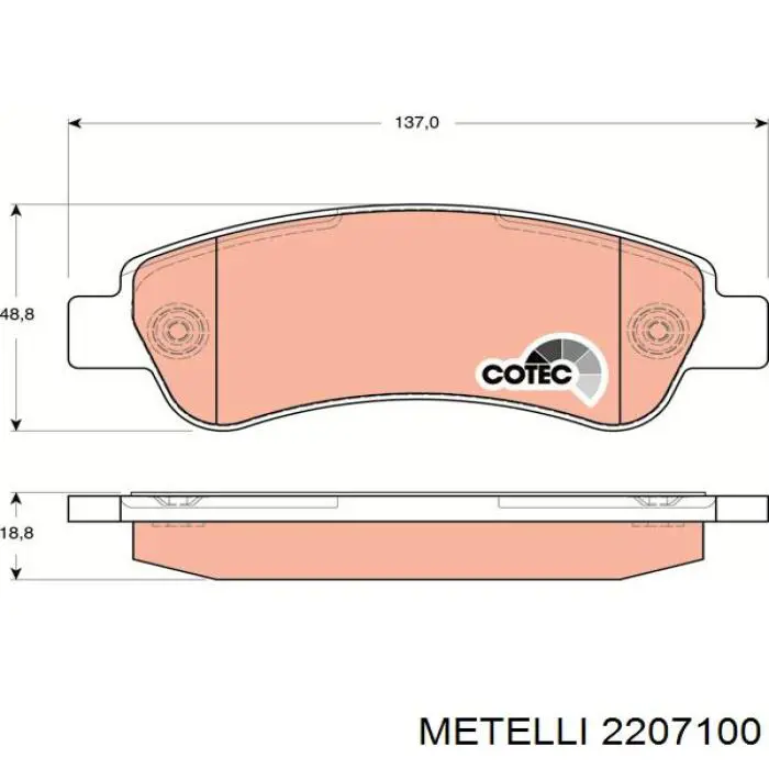 Купити 2207100 Metelli Задні колодки