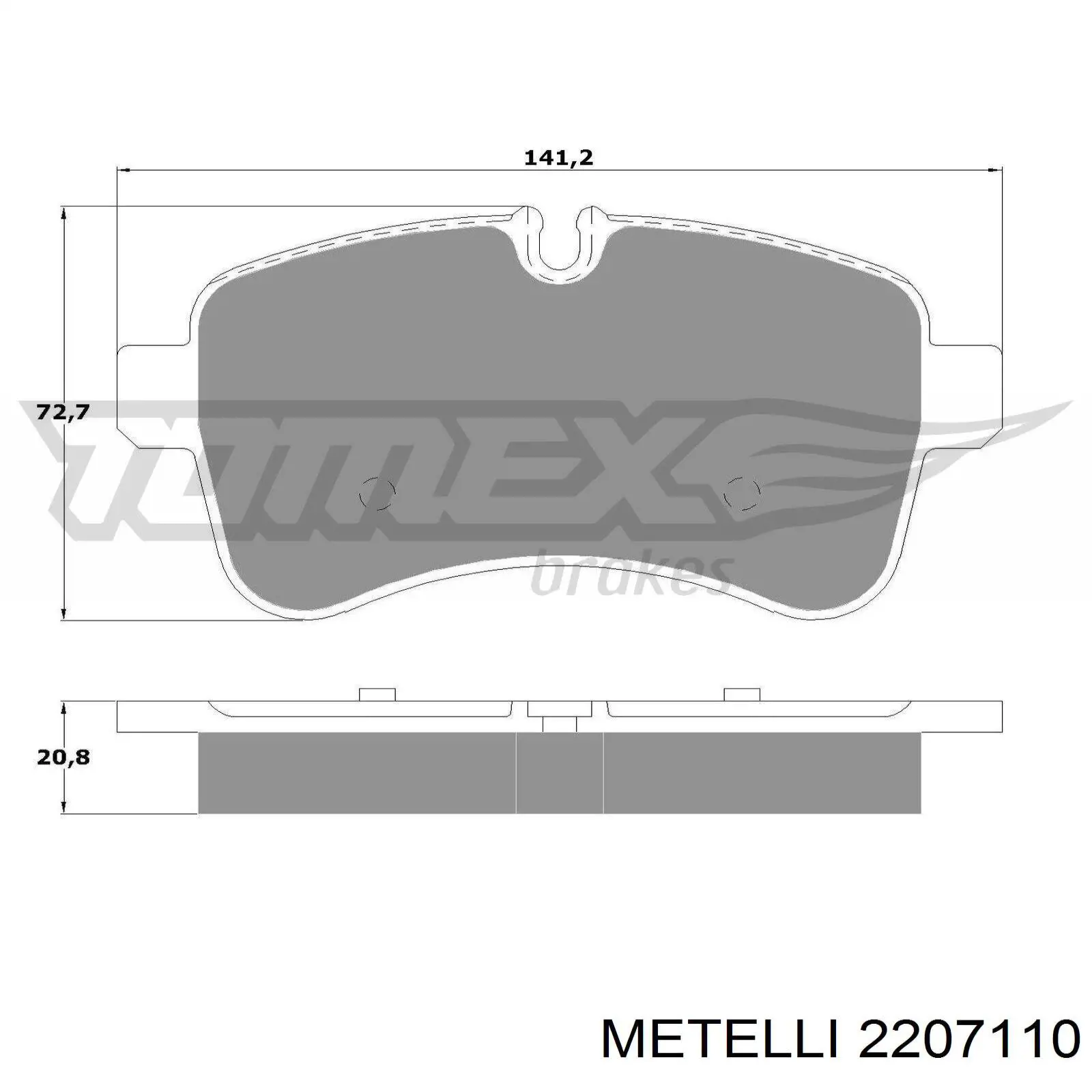 Купити 2207110 Metelli Задні колодки