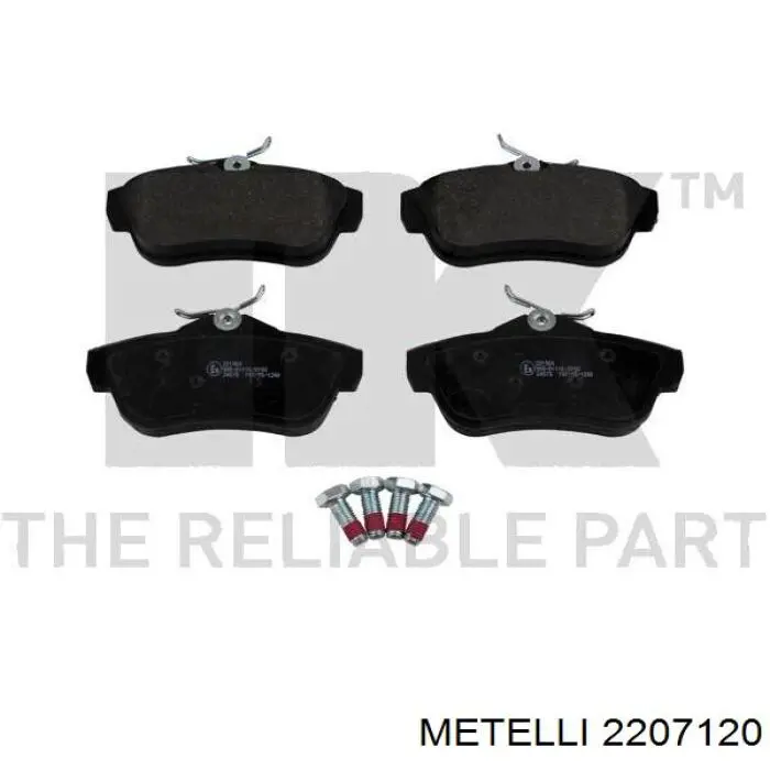 Задні гальмівні колодки 2207120 Metelli