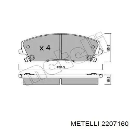 Гальмівні колодки Metelli 2207160 ціна, від 28.87 USD