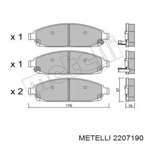 Гальмівні колодки Metelli 2207190 ціна, від 33.79 USD