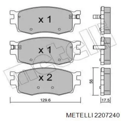 Гальмівні колодки Metelli 2207240 ціна, від 18.69 USD
