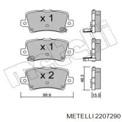 Задні гальмівні колодки Metelli 2207290 ціна, від 18.35 USD