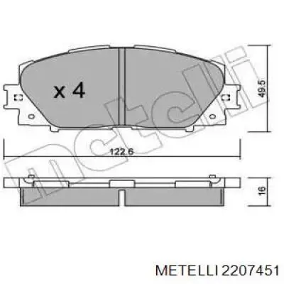 Гальмівні колодки Metelli 2207451 ціна, від 22.22 USD