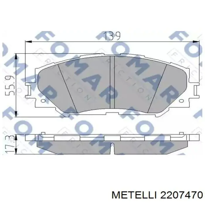 Купити 2207470 Metelli Колодки гальмівні передні, дискові