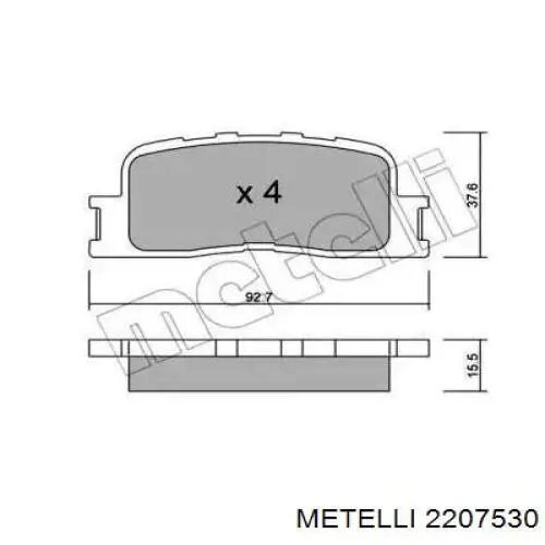 Задні гальмівні колодки Metelli 2207530 ціна, від 16.12 USD