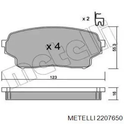 Гальмівні колодки Metelli 2207650 ціна, від 22.81 USD