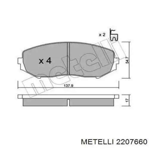 Гальмівні колодки Metelli 2207660 ціна, від 24.55 USD