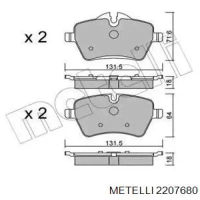 Гальмівні колодки Metelli 2207680 ціна, від 33.03 USD
