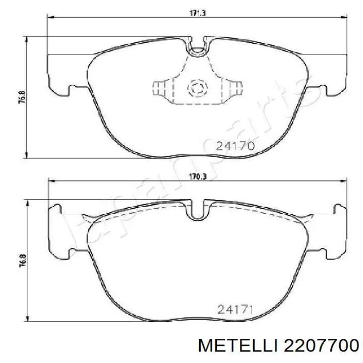 2207700 Metelli Передні гальмівні колодки