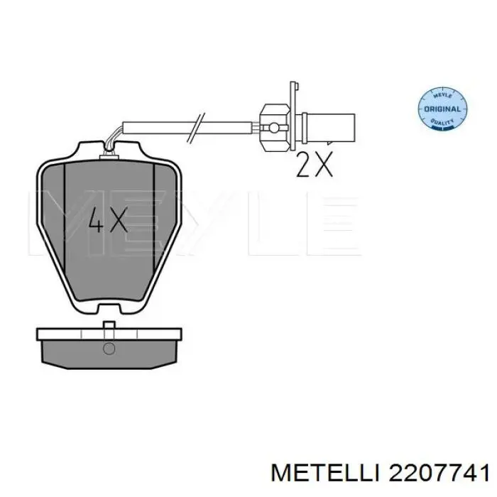 Купити 2207741 Metelli Колодки гальмівні передні, дискові
