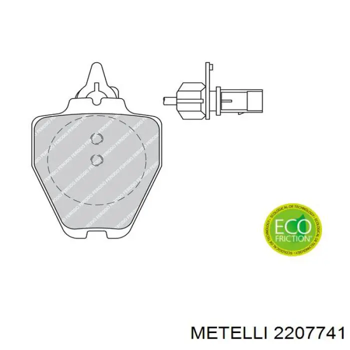 Передні тормозні колодки 2207741 Metelli