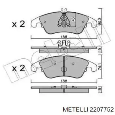 Гальмівні колодки Metelli 2207752 ціна, від 57.56 USD