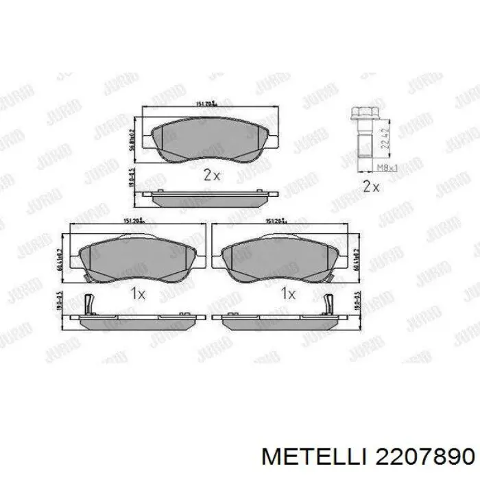 Тормозні колодки Metelli 2207890