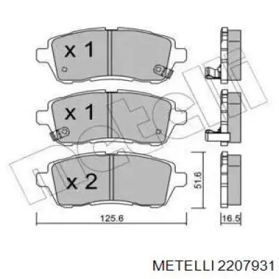 Гальмівні колодки Metelli 2207931 ціна, від 19.00 USD