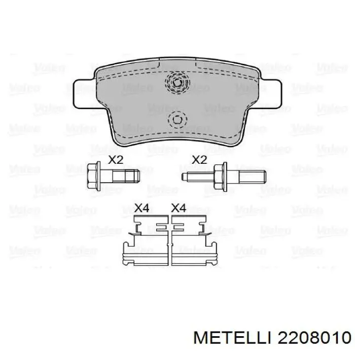 Задні гальмівні колодки Metelli 2208010 ціна, від 19.30 USD