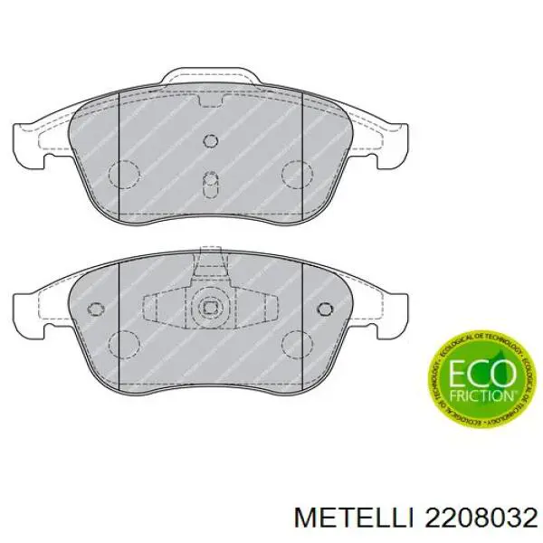 Колодки гальмівні передні, дискові 2208032 Metelli