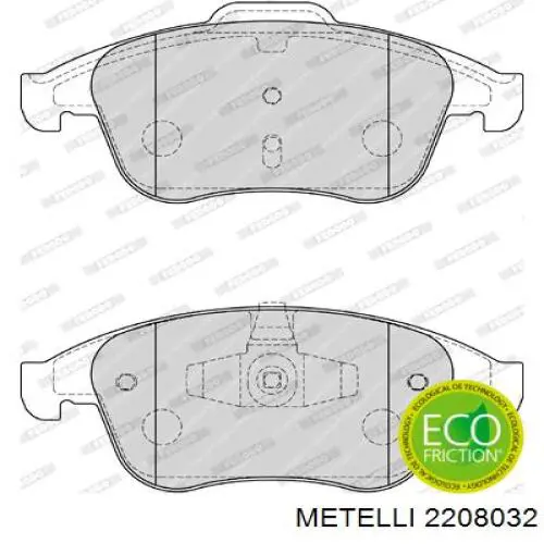 Купити 2208032 Metelli Колодки гальмівні передні, дискові