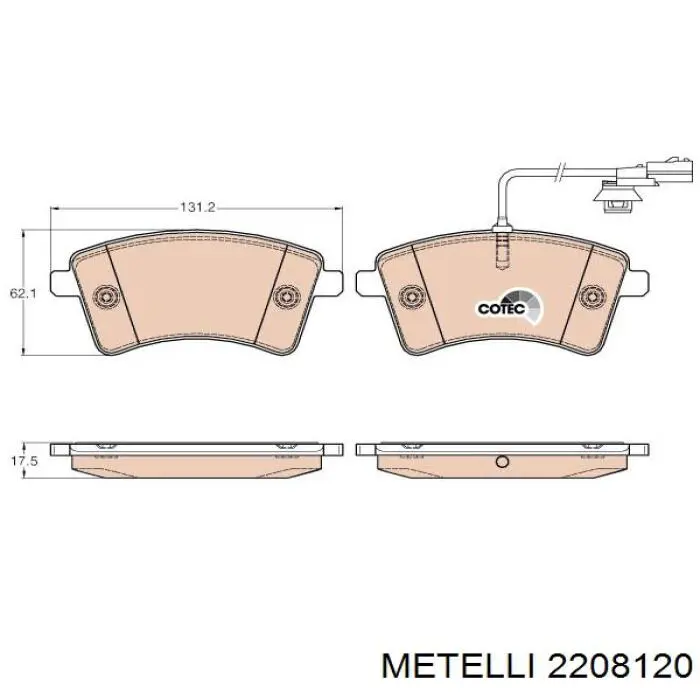 Тормозні колодки Metelli 2208120