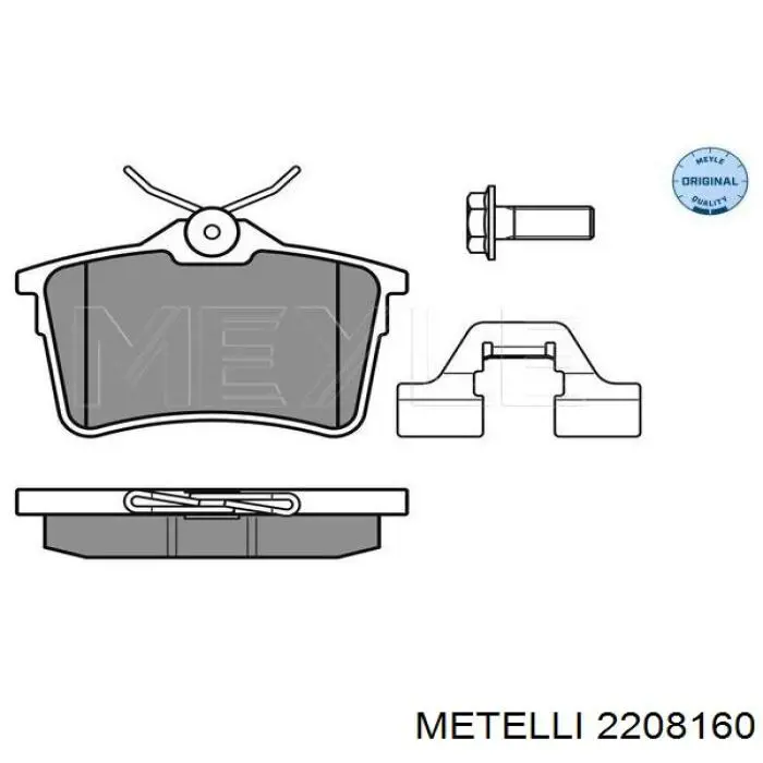 Задні гальмівні колодки 2208160 Metelli
