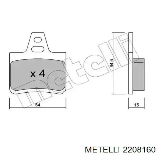 Задні гальмівні колодки Metelli 2208160 ціна, від 16.18 USD