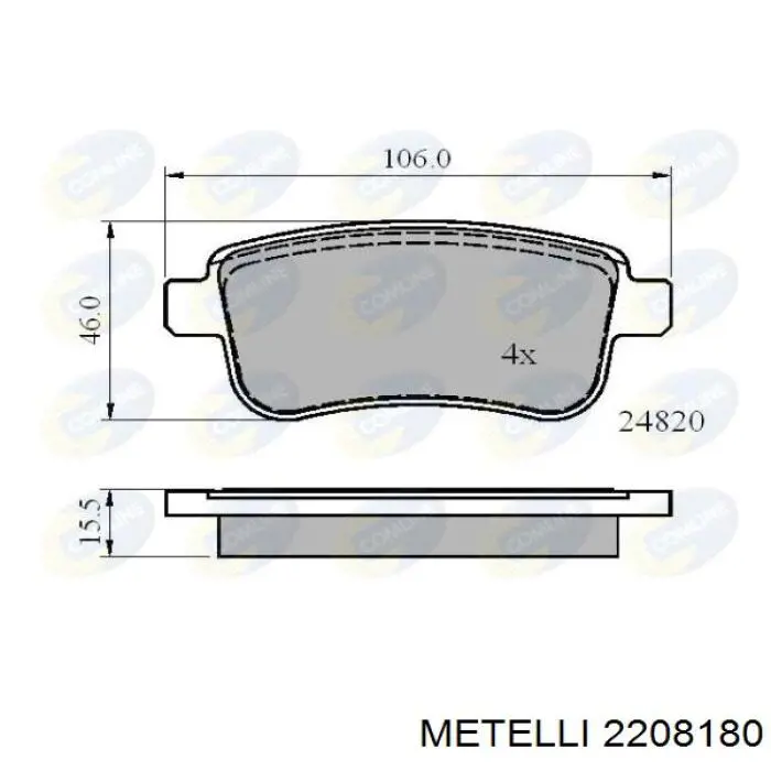 Купити 2208180 Metelli Задні колодки