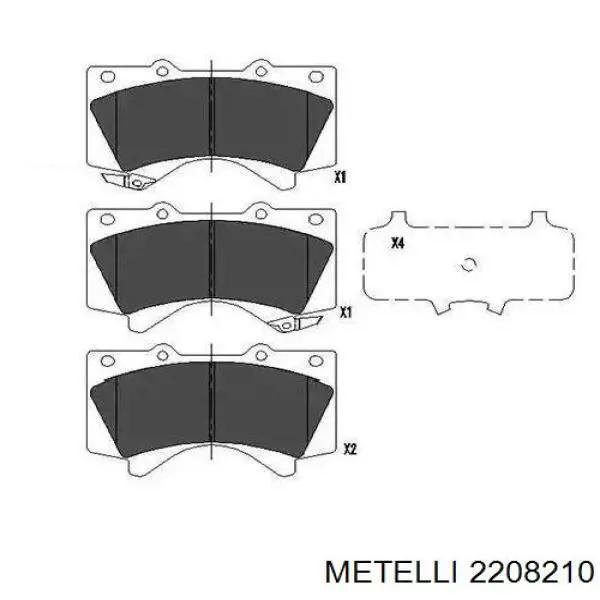 Передні тормозні колодки 2208210 Metelli