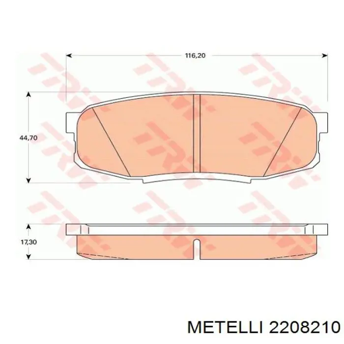 Тормозні колодки Metelli 2208210