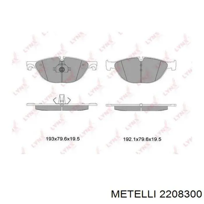 Передні тормозні колодки 2208300 Metelli