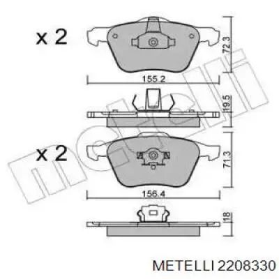 Гальмівні колодки Metelli 2208330 ціна, від 39.31 USD