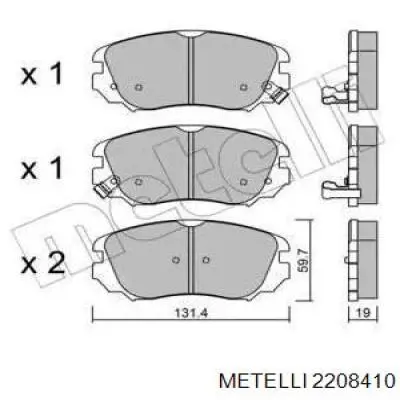 Гальмівні колодки Metelli 2208410 ціна, від 29.74 USD
