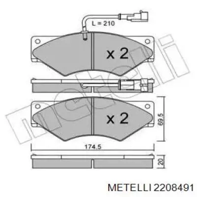 Купити 2208491 Metelli Колодки гальмівні передні, дискові