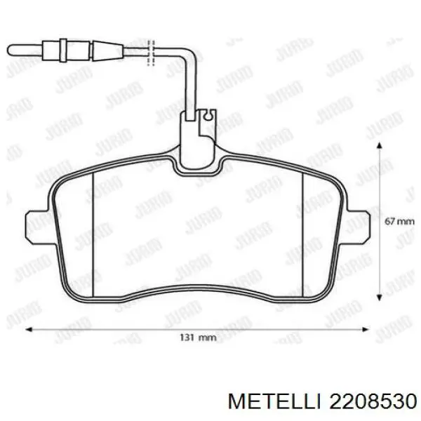 Купити 2208530 Metelli Колодки гальмівні передні, дискові