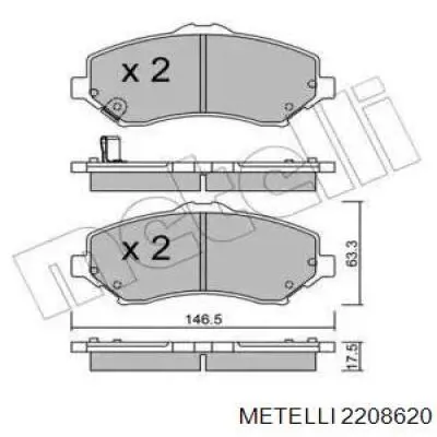 Гальмівні колодки Metelli 2208620 ціна, від 27.36 USD
