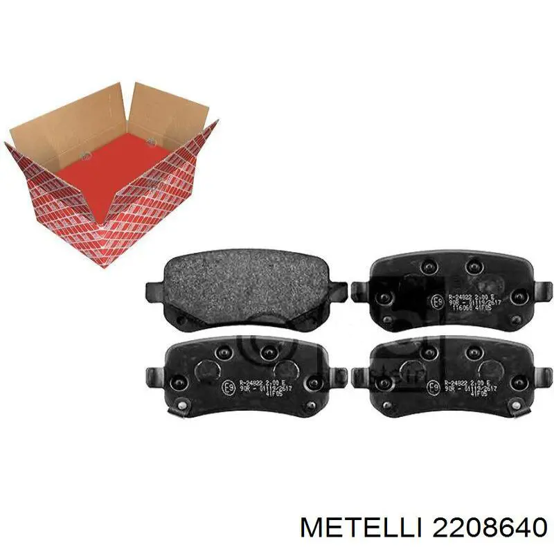 Задні гальмівні колодки Metelli 2208640 ціна, від 20.88 USD