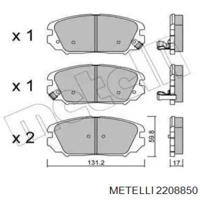 Гальмівні колодки Metelli 2208850 ціна, від 25.15 USD