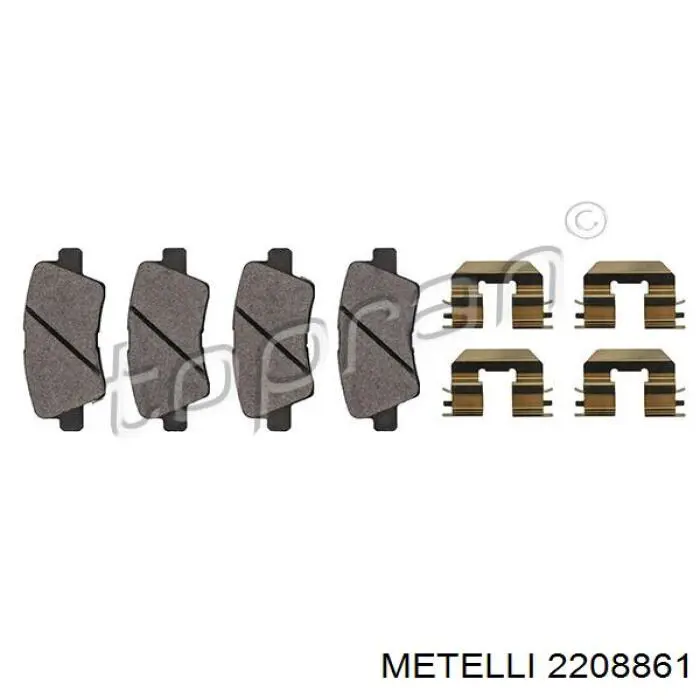 Купити 2208861 Metelli Задні колодки