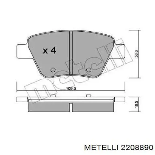 Задні гальмівні колодки Metelli 2208890 ціна, від 20.47 USD