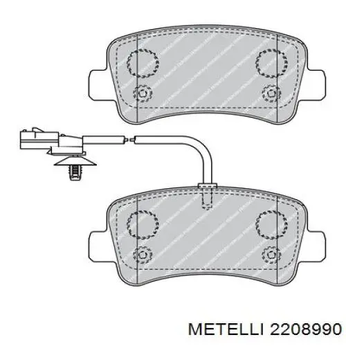 Задні гальмівні колодки 2208990 Metelli