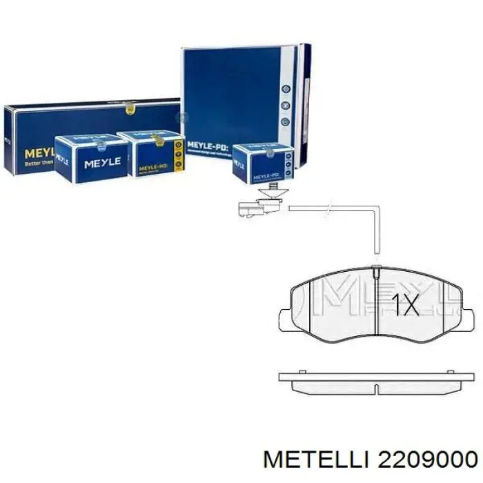 Задні гальмівні колодки 2209000 Metelli
