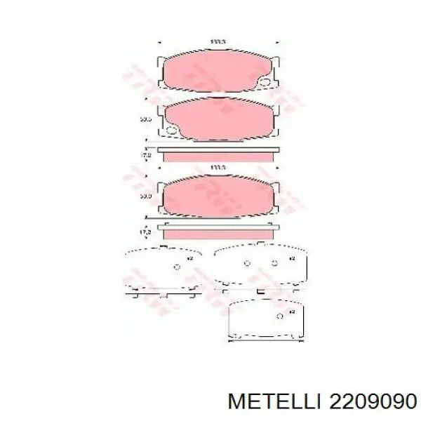Купити 2209090 Metelli Колодки гальмівні передні, дискові