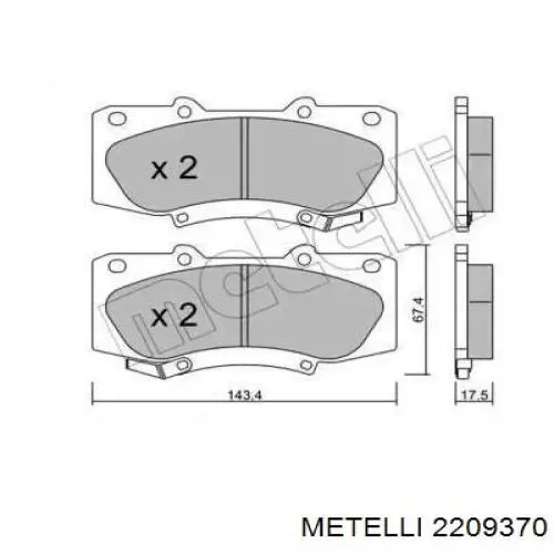 2209370 Metelli Передні гальмівні колодки