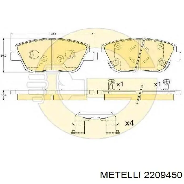 Тормозні колодки Metelli 2209450