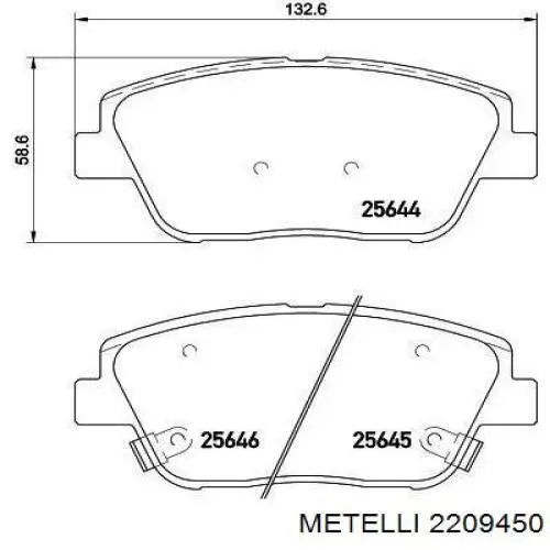 Гальмівні колодки Metelli 2209450 ціна, від 25.33 USD