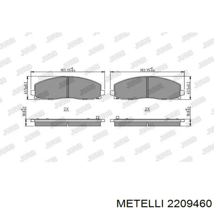 Гальмівні колодки Metelli 2209460 ціна, від 33.73 USD