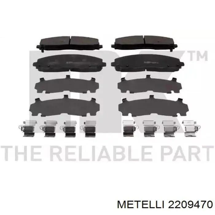 Задні гальмівні колодки 2209470 Metelli