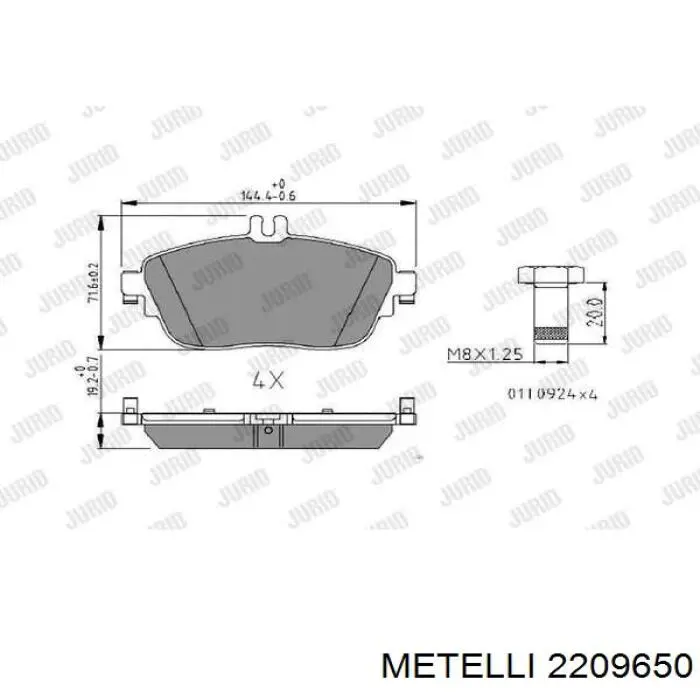 Тормозні колодки Metelli 2209650