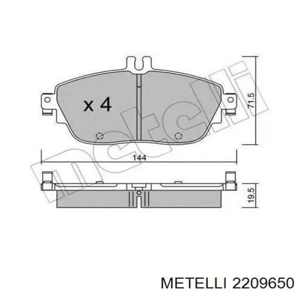 2209650 Metelli Передні гальмівні колодки