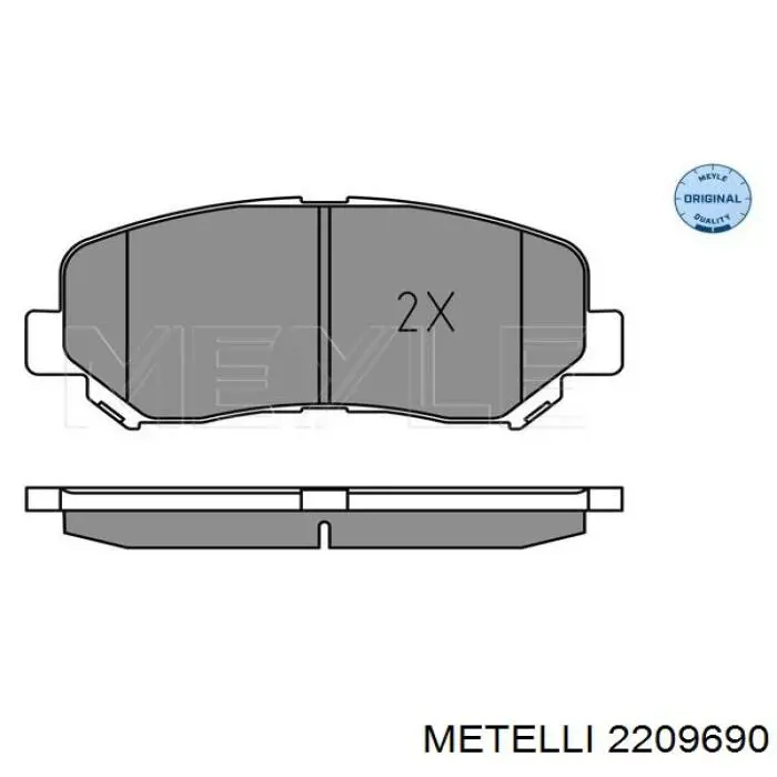 Купити 2209690 Metelli Колодки гальмівні передні, дискові