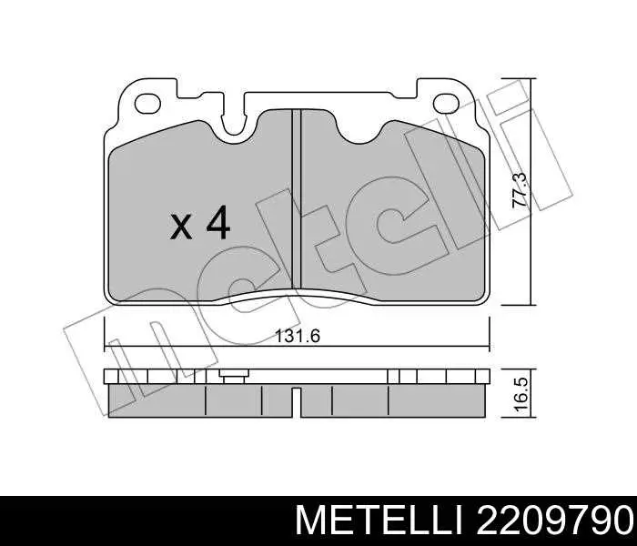 Гальмівні колодки Metelli 2209790 ціна, від 31.01 USD